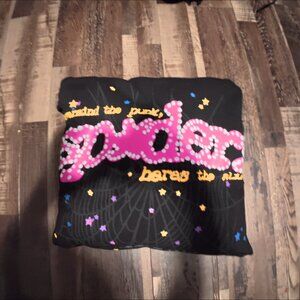 Sp5der P*NK Hoodie Black V2